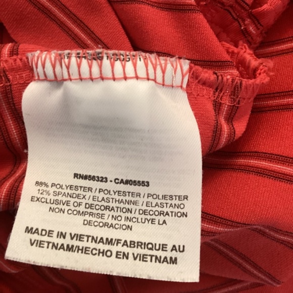 Men’s NIKE Dri-Fit Golf Striped Polo Coral striped Shirt Short Sleeve Size Large - Picture 10 of 10